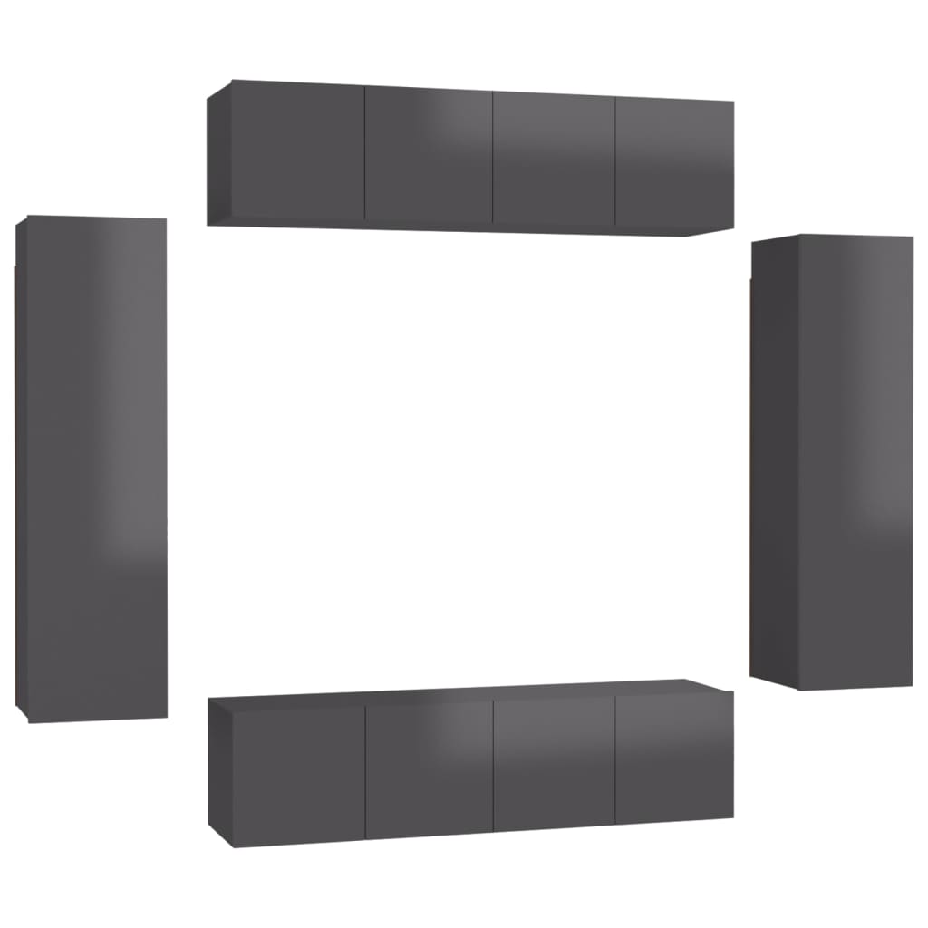 8720286577974_a_en_hd_1 vidaXL 6 Piece TV Cabinet Set High Gloss Grey Engineered Wood - Image 2