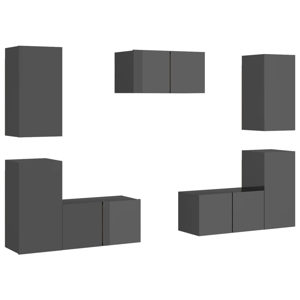 8720286578049_a_en_hd_1 vidaXL 7 Piece TV Cabinet Set High Gloss Grey Engineered Wood - Image 2