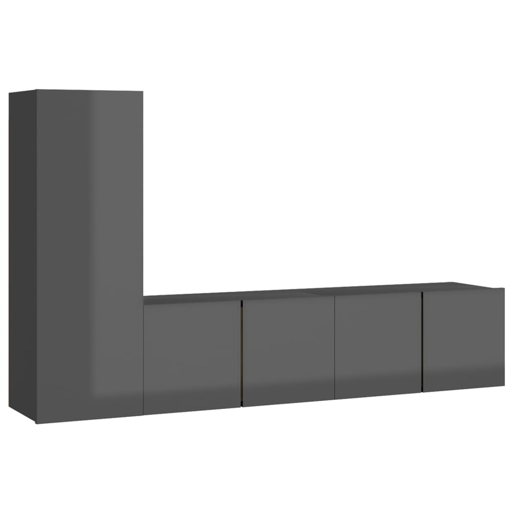 8720286578063_a_en_hd_1 vidaXL 3 Piece TV Cabinet Set High Gloss Grey Engineered Wood - Image 2
