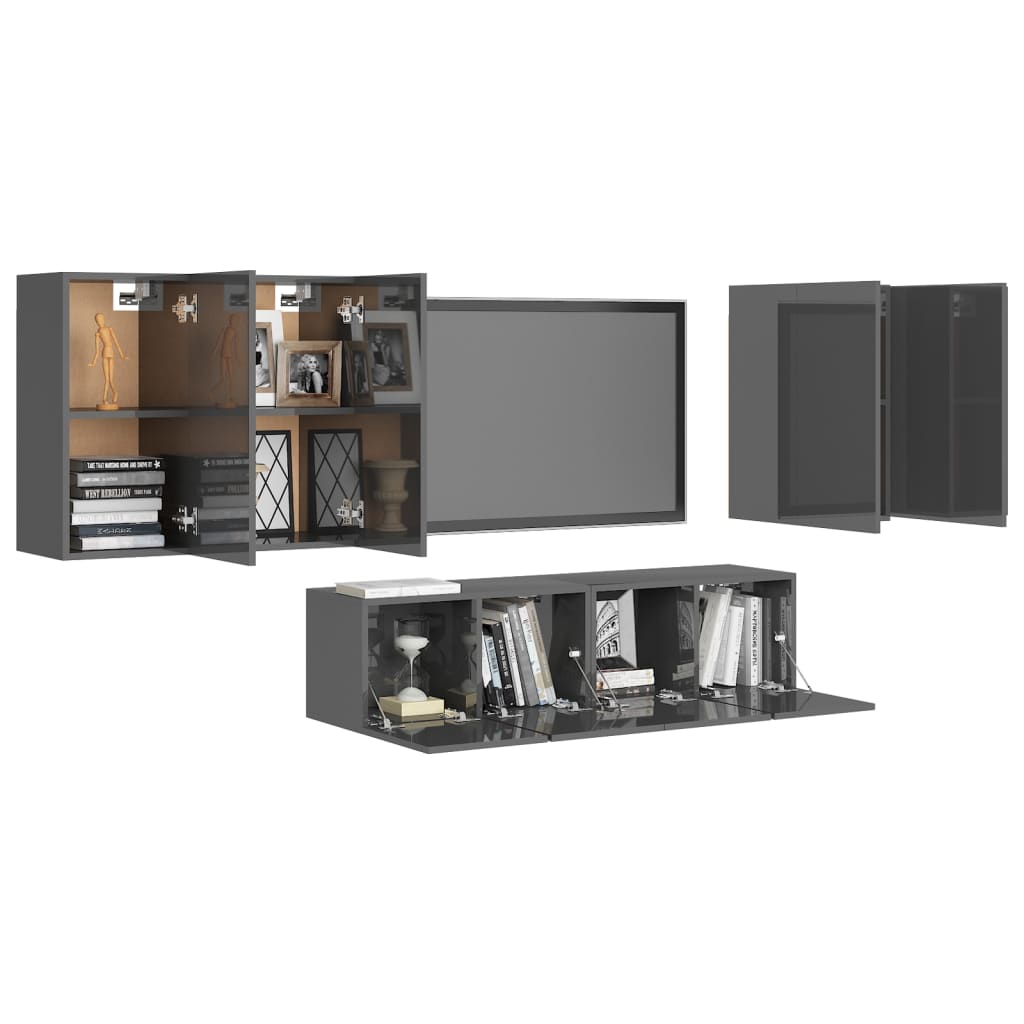 8720286578124_g_en_hd_1 vidaXL 6 Piece TV Cabinet Set High Gloss Grey Engineered Wood - Image 4