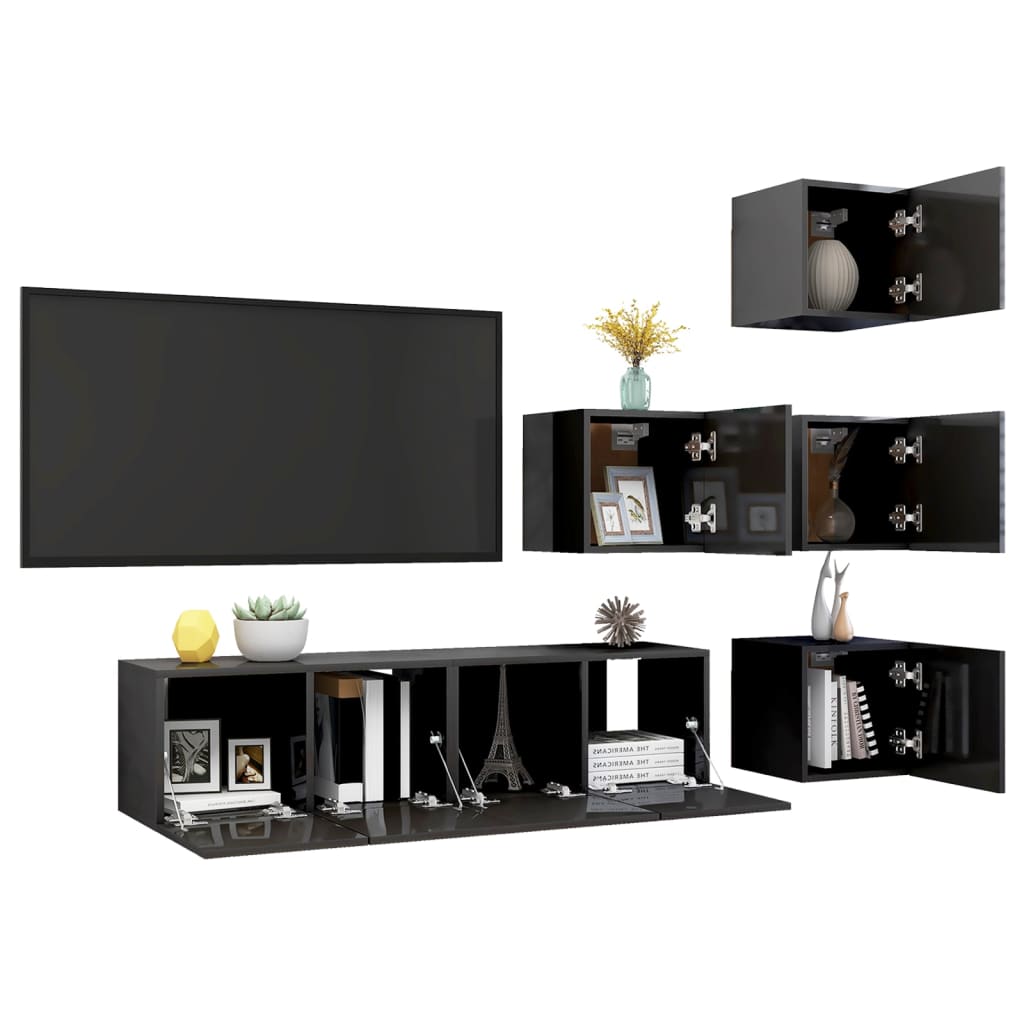 8720286578537_g_en_hd_1 vidaXL 6 Piece TV Cabinet Set High Gloss Grey Engineered Wood - Image 4