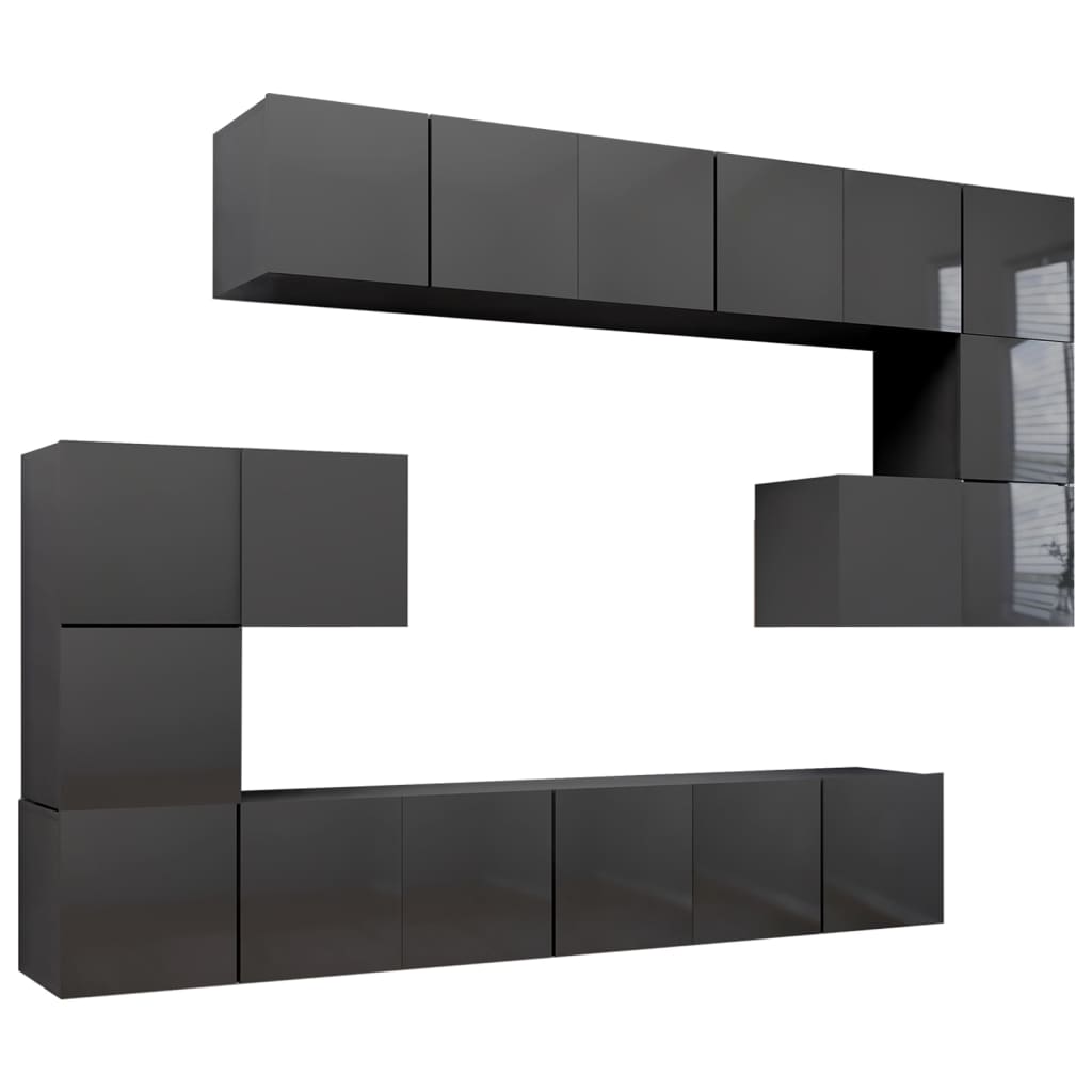 8720286578575_a_en_hd_1 vidaXL 10 Piece TV Cabinet Set High Gloss Grey Engineered Wood - Image 2