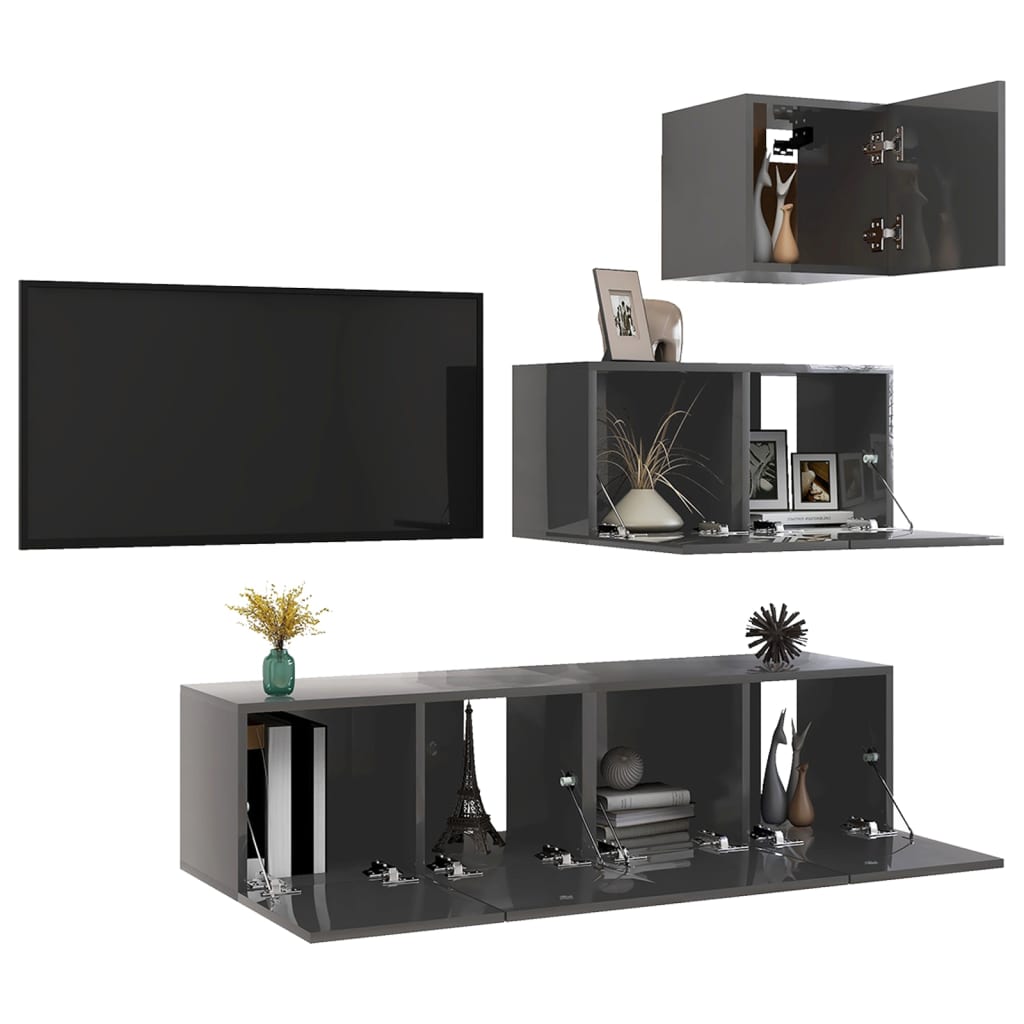 8720286578674_g_en_hd_1 vidaXL 4 Piece TV Cabinet Set High Gloss Grey Engineered Wood - Image 4