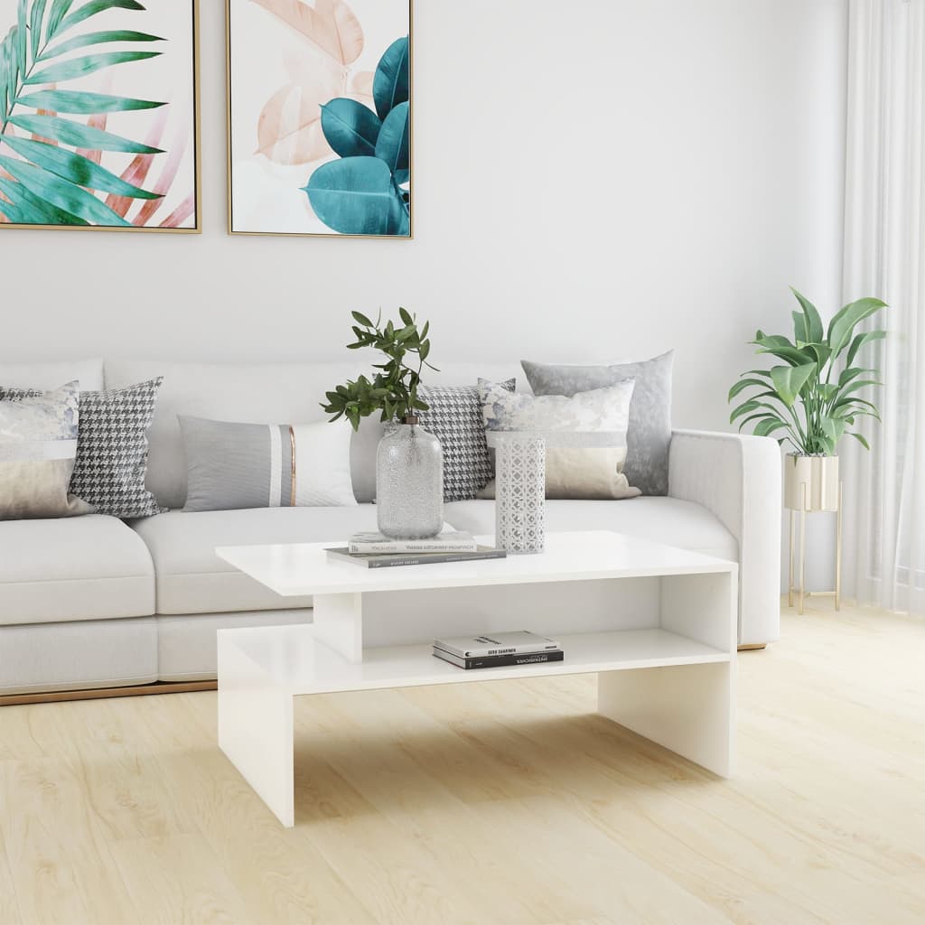 vidaXL Coffee Table White 90x60x42.5 cm Engineered Wood