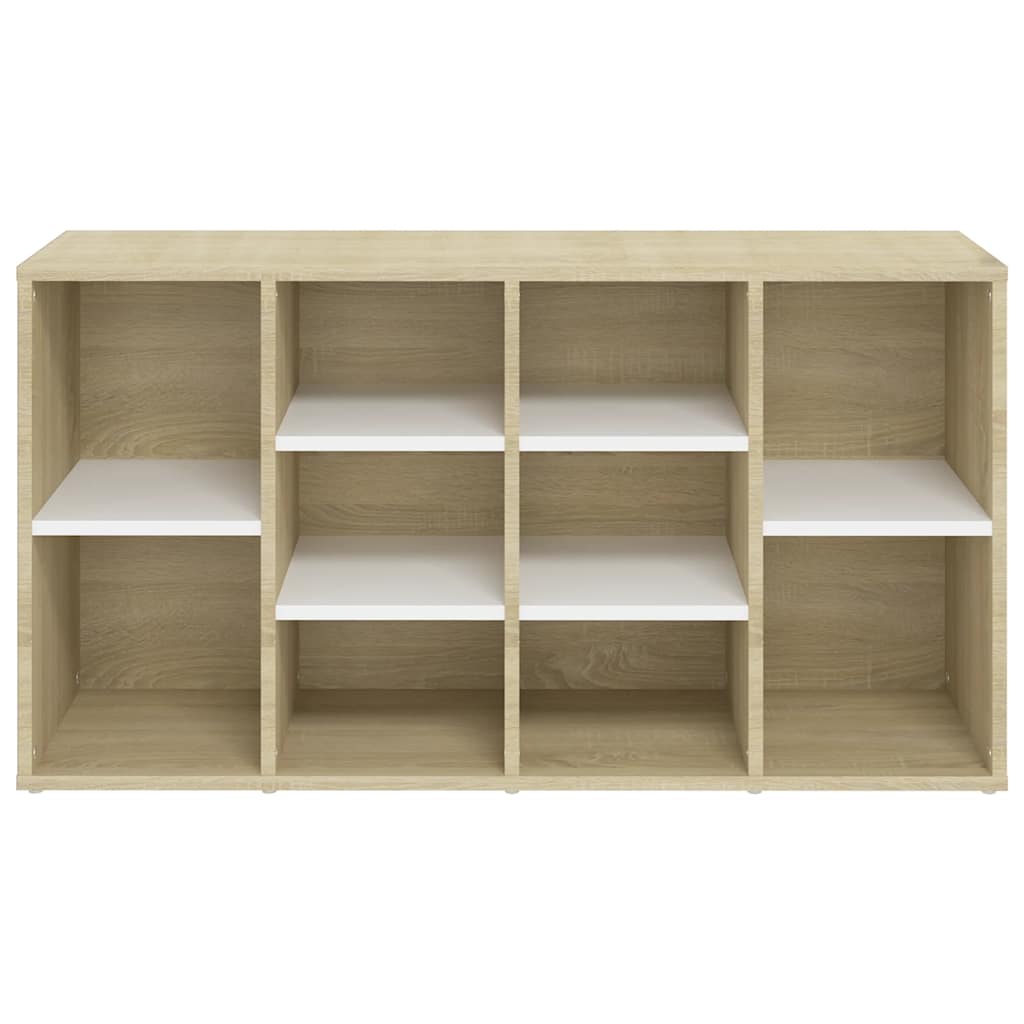 8720286587010_g_en_hd_3 vidaXL Shoe Bench White and Sonoma Oak 103x30x55 cm Engineered Wood - Image 5