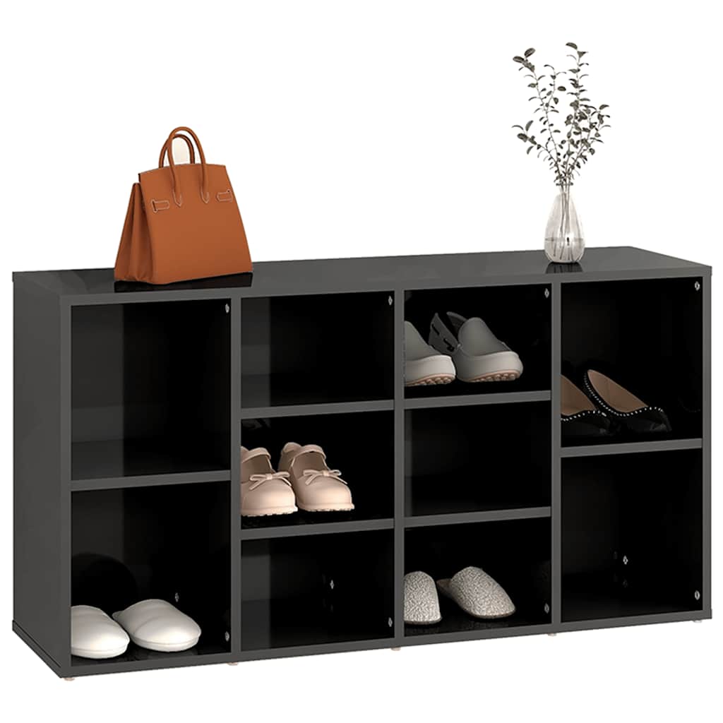 8720286587041_g_en_hd_1 vidaXL Shoe Bench High Gloss Grey 103x30x55 cm Engineered Wood - Image 3