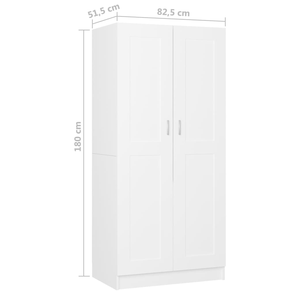 8720286587058_g_en_hd_6 vidaXL Wardrobe White 82.5x51.5x180 cm Engineered Wood - Image 9