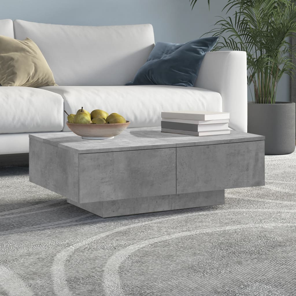 vidaXL Coffee Table Concrete Grey 90x60x31 cm Engineered Wood