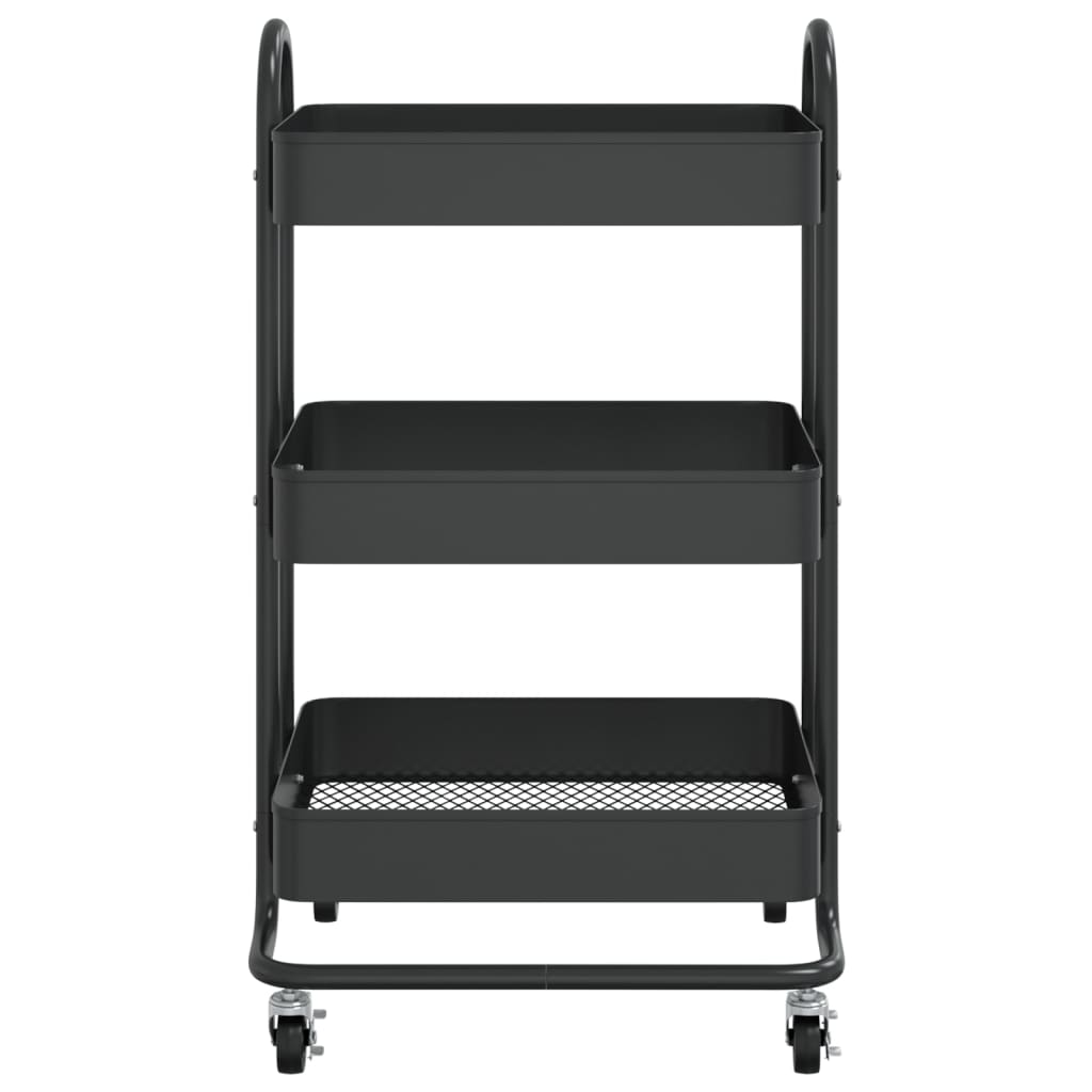 8720286587775_g_en_hd_1 vidaXL 3-Tier Trolley Black 43x34x79 cm Steel - Image 3