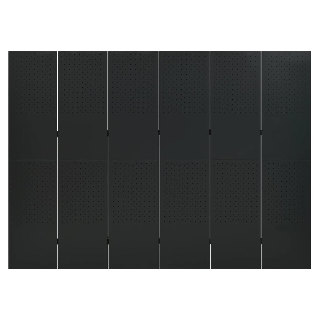 8720286588161_g_en_hd_1 vidaXL 6-Panel Room Divider Black 240x180 cm Steel - Image 2
