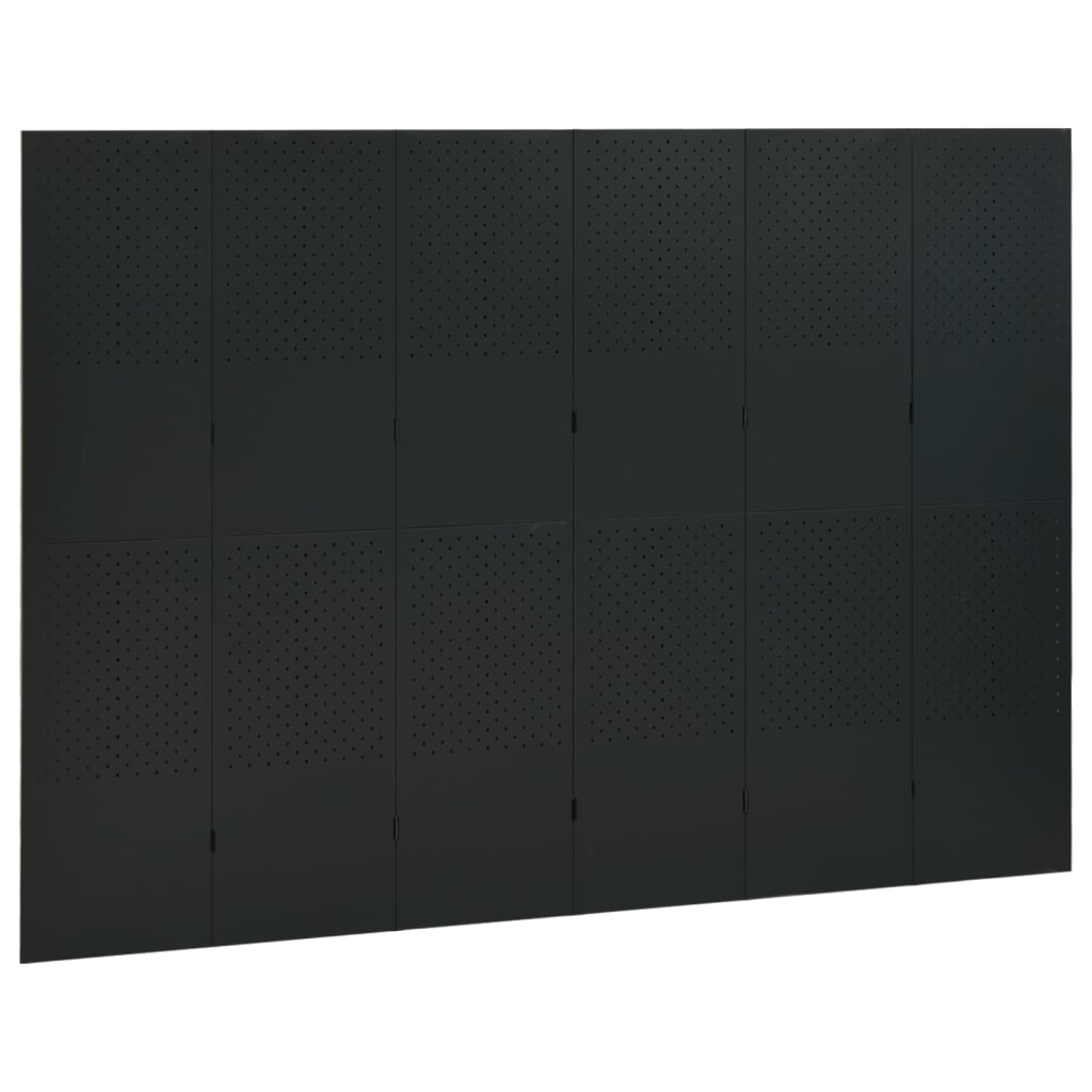 8720286588161_g_en_hd_2 vidaXL 6-Panel Room Divider Black 240x180 cm Steel - Image 3