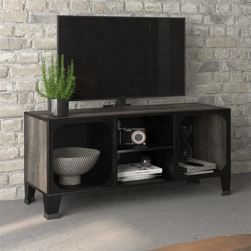 8720286588222_m_en_hd_1 vidaXL TV Cabinet Grey 105x36x47 cm Metal and MDF - Image 1