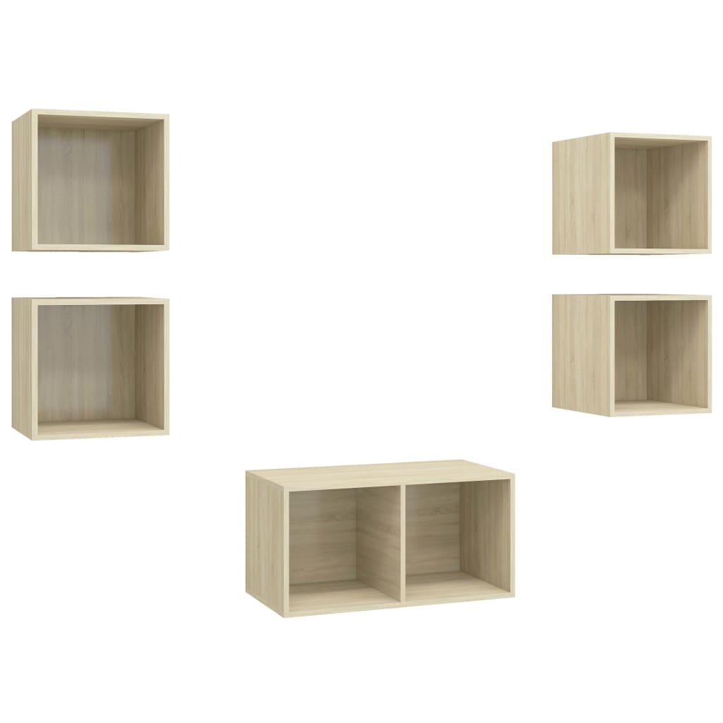 8720286590065_a_en_hd_1 vidaXL 5 Piece TV Cabinet Set Sonoma Oak Engineered Wood - Image 2