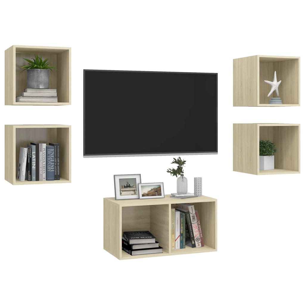 8720286590065_g_en_hd_1 vidaXL 5 Piece TV Cabinet Set Sonoma Oak Engineered Wood - Image 4