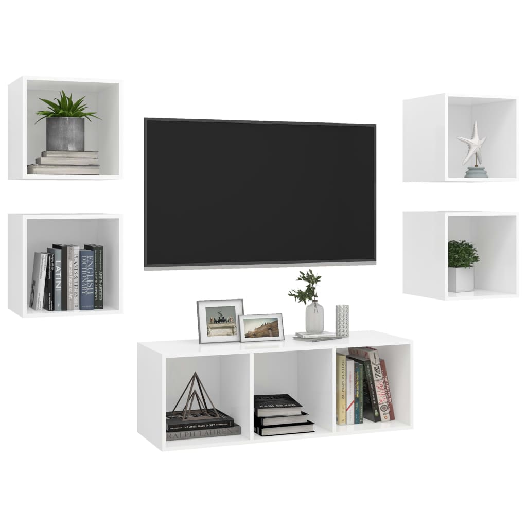 8720286590126_g_en_hd_1 vidaXL 5 Piece TV Cabinet Set White Engineered Wood - Image 4