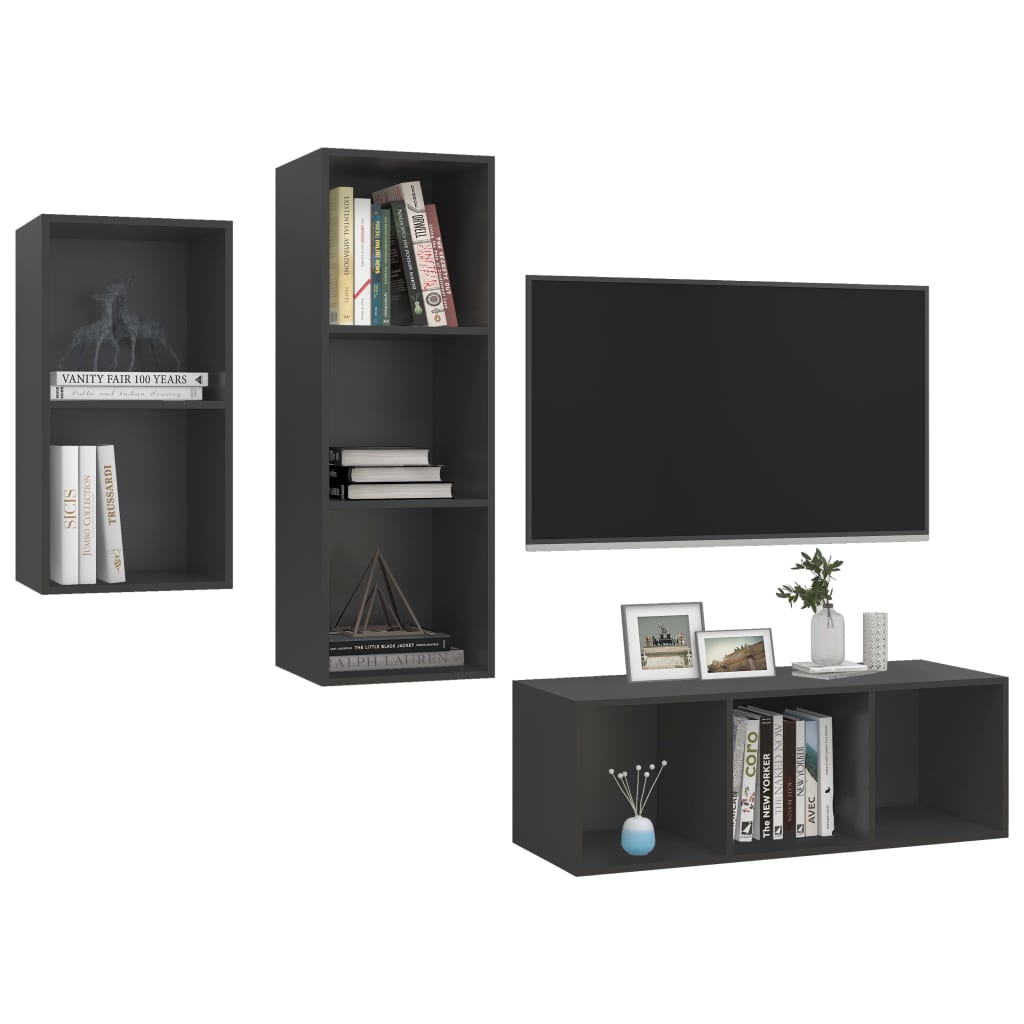 8720286590324_g_en_hd_1 vidaXL 3 Piece TV Cabinet Set Grey Engineered Wood - Image 4