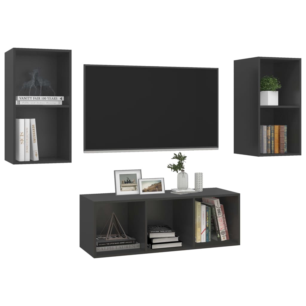 8720286590416_g_en_hd_1 vidaXL 3 Piece TV Cabinet Set Grey Engineered Wood - Image 4