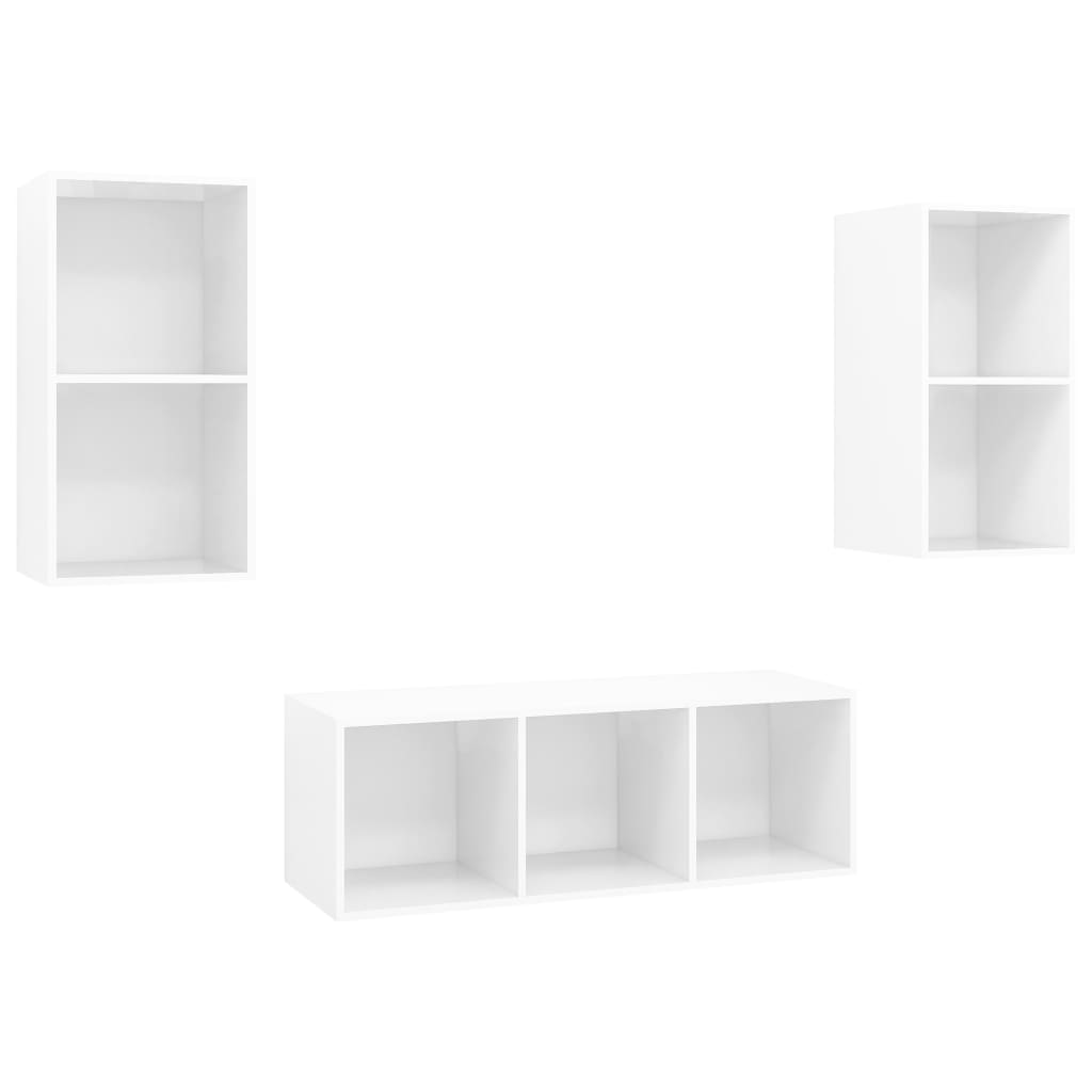 8720286590454_a_en_hd_1 vidaXL 3 Piece TV Cabinet Set High Gloss White Engineered Wood - Image 2