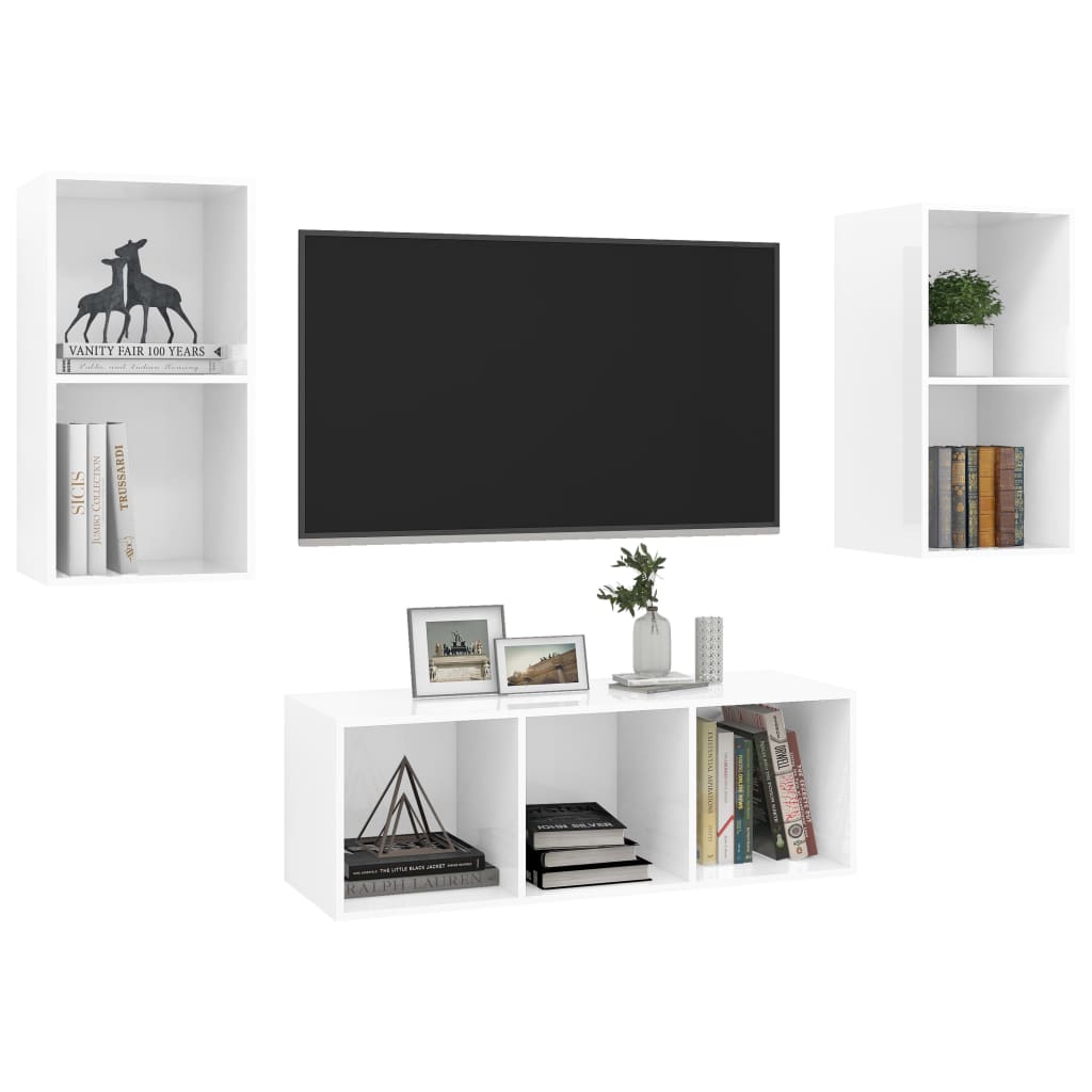 8720286590454_g_en_hd_1 vidaXL 3 Piece TV Cabinet Set High Gloss White Engineered Wood - Image 4
