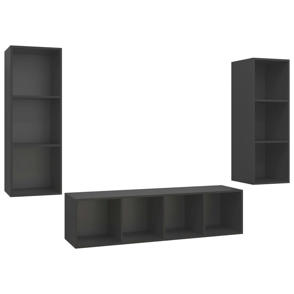 8720286590508_a_en_hd_1 vidaXL 3 Piece TV Cabinet Set Grey Engineered Wood - Image 2