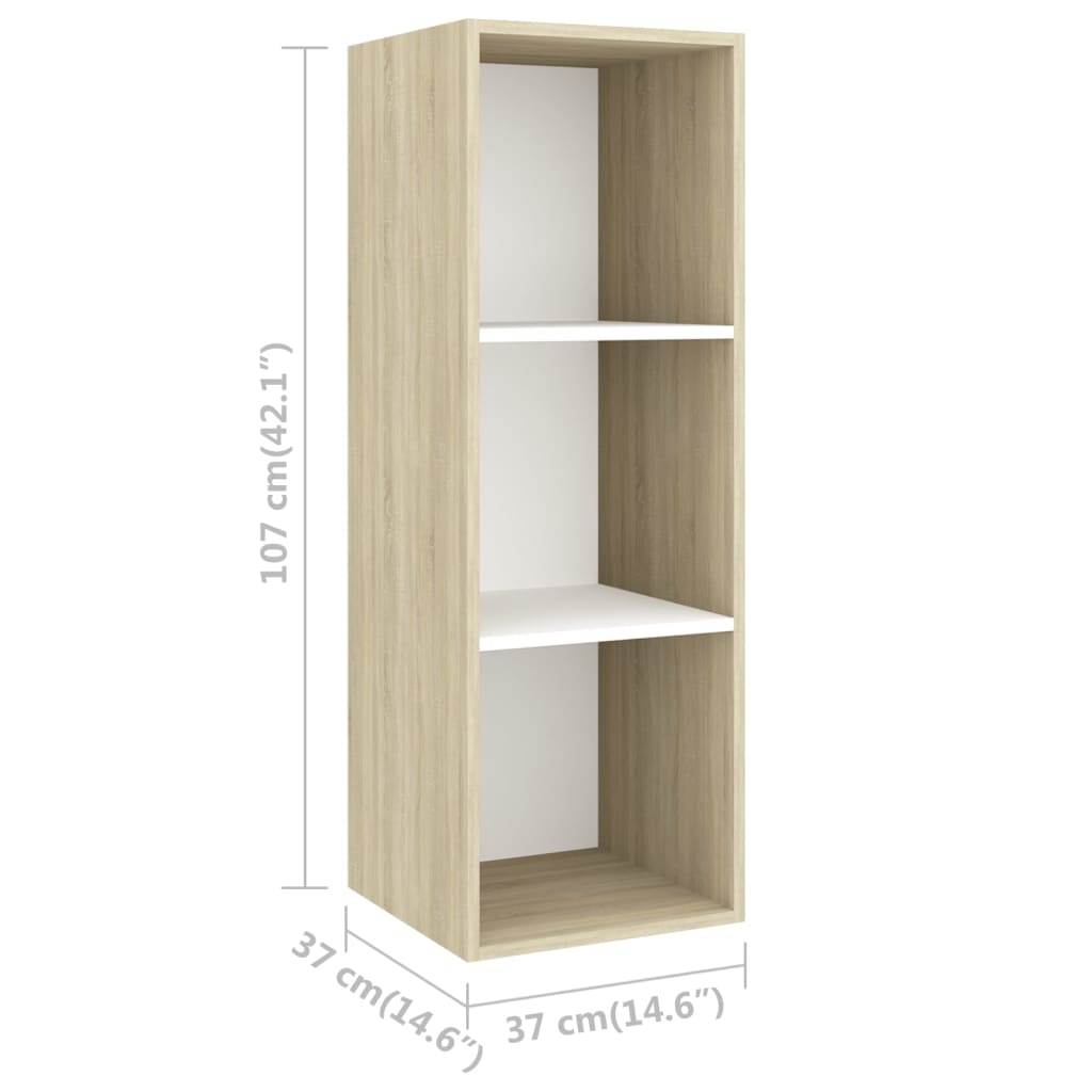 8720286590539_g_en_hd_4 vidaXL 3 Piece TV Cabinet Set White and Sonoma Oak Engineered Wood - Image 7