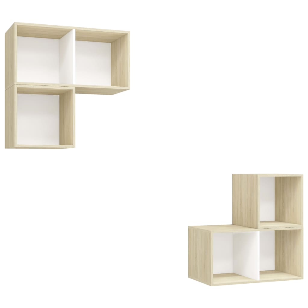 8720286590713_a_en_hd_1 vidaXL 4 Piece TV Cabinet Set White and Sonoma Oak Engineered Wood - Image 2
