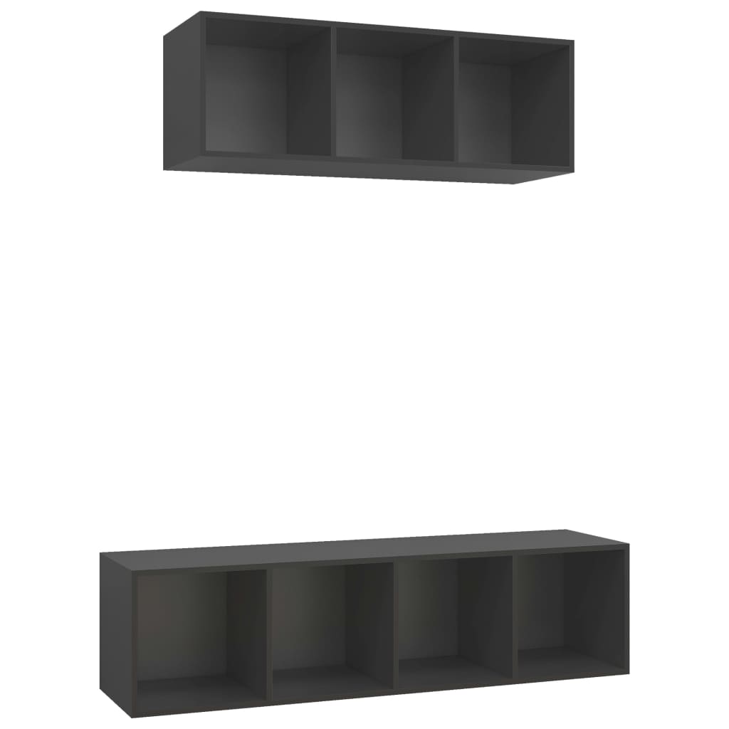 8720286590959_a_en_hd_1 vidaXL 2 Piece TV Cabinet Set Grey Engineered Wood - Image 2