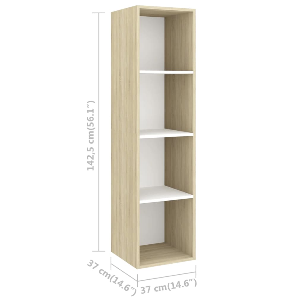 8720286590980_g_en_hd_5 vidaXL 2 Piece TV Cabinet Set White and Sonoma Oak Engineered Wood - Image 8