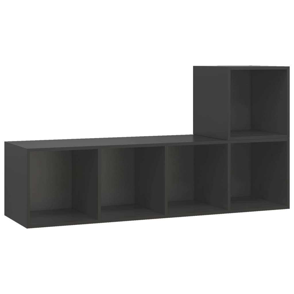 8720286591048_a_en_hd_1 vidaXL 2 Piece TV Cabinet Set Grey Engineered Wood - Image 2