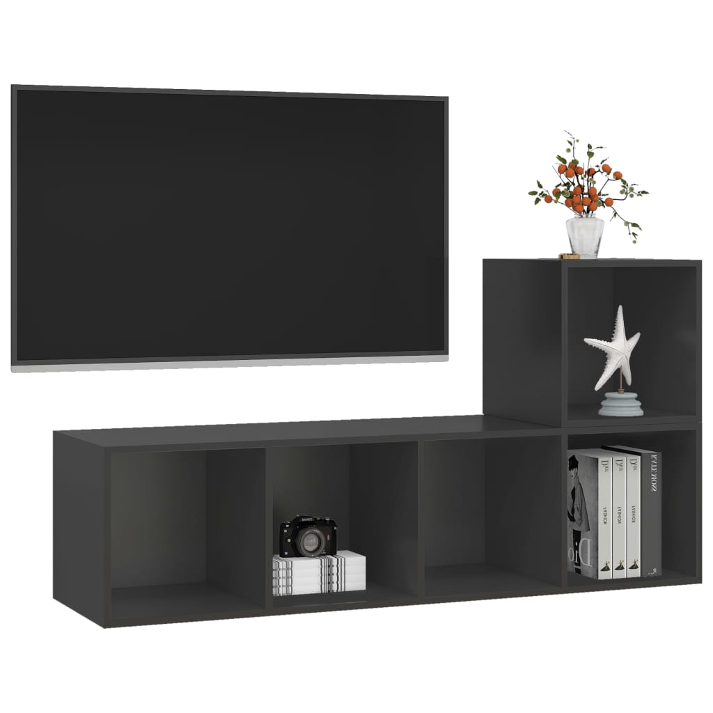 8720286591048_g_en_hd_1 vidaXL 2 Piece TV Cabinet Set Grey Engineered Wood - Image 4