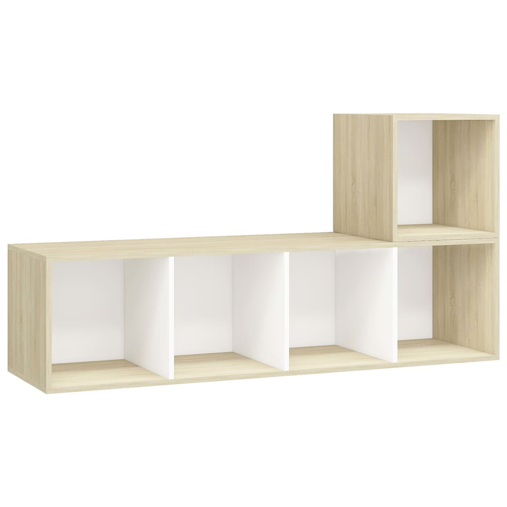 8720286591079_a_en_hd_1 vidaXL 2 Piece TV Cabinet Set White and Sonoma Oak Engineered Wood - Image 2