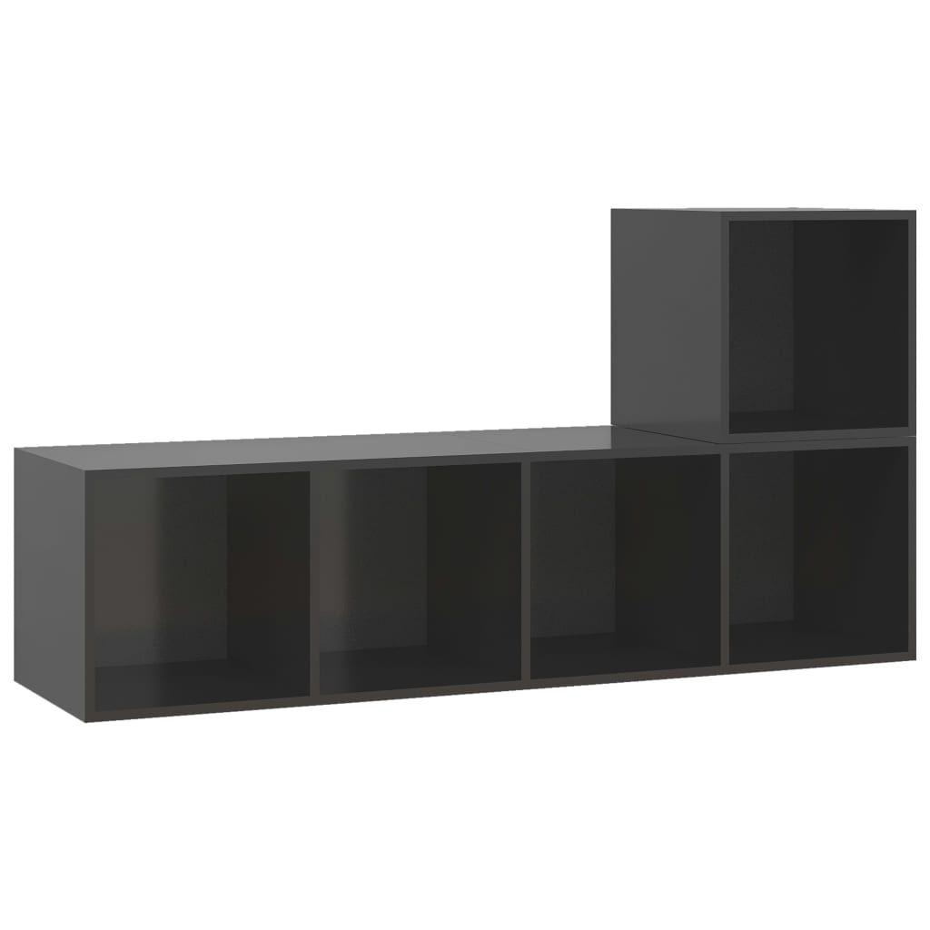 8720286591109_a_en_hd_1 vidaXL 2 Piece TV Cabinet Set High Gloss Grey Engineered Wood - Image 2