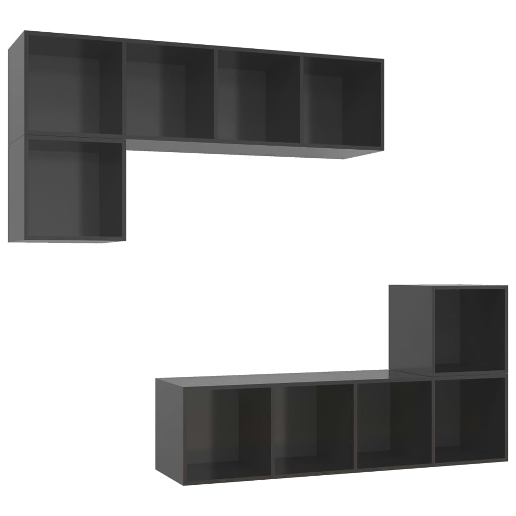 8720286591192_a_en_hd_1 vidaXL 4 Piece TV Cabinet Set High Gloss Grey Engineered Wood - Image 2