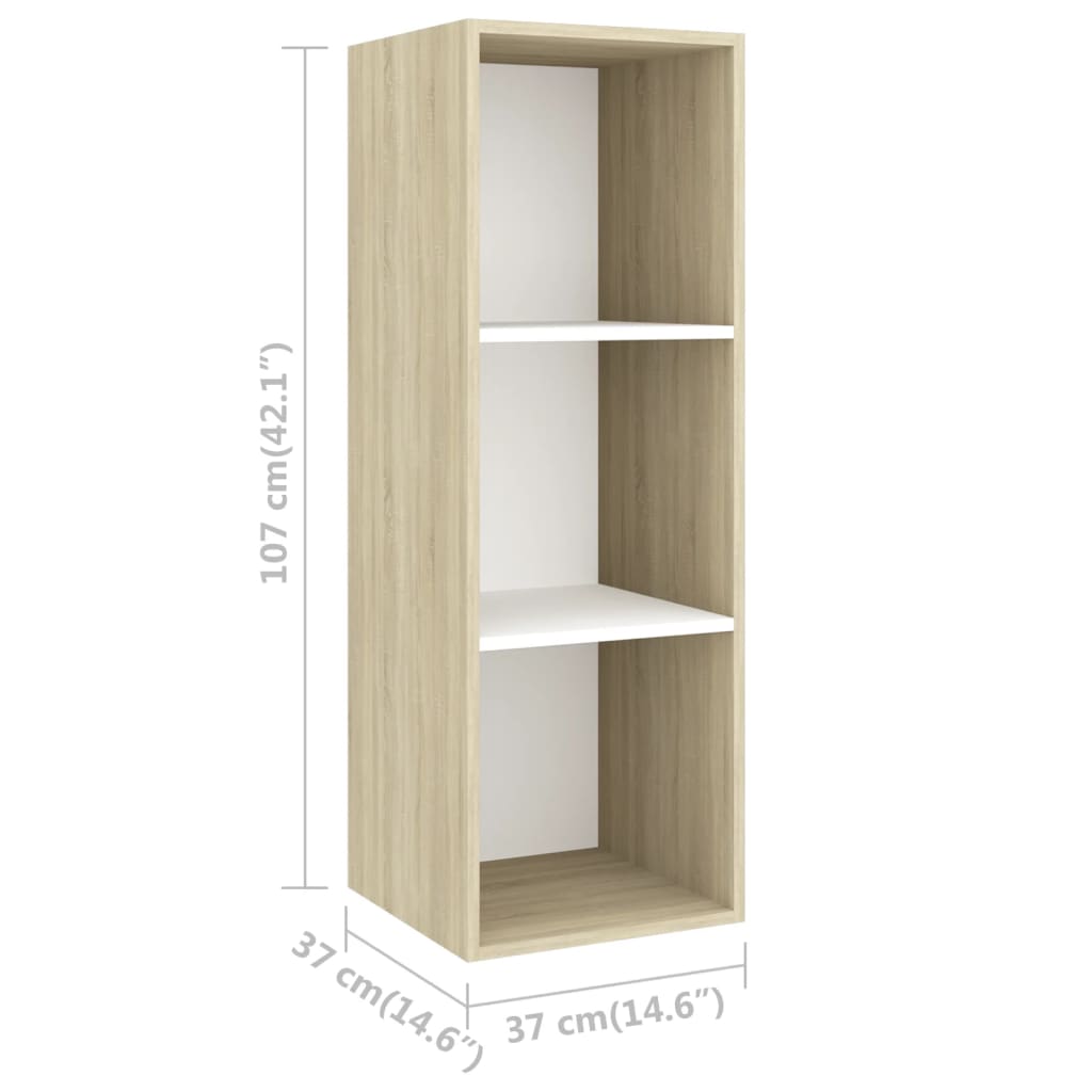 8720286591253_g_en_hd_6 vidaXL 4 Piece TV Cabinet Set White and Sonoma Oak Engineered Wood ??805476+805485+2x805494) - Image 9