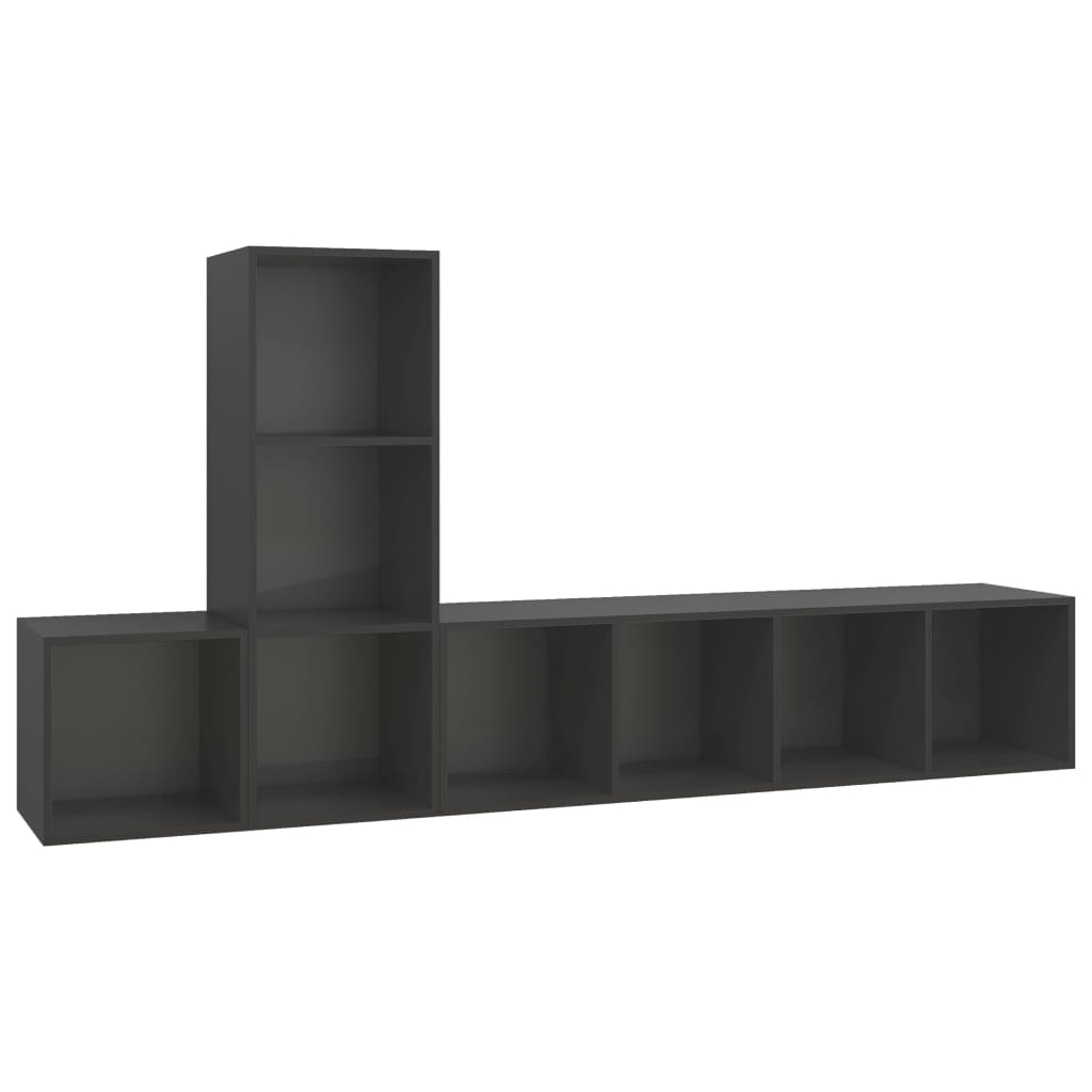 8720286591314_a_en_hd_1 vidaXL 3 Piece TV Cabinet Set Grey Engineered Wood - Image 2