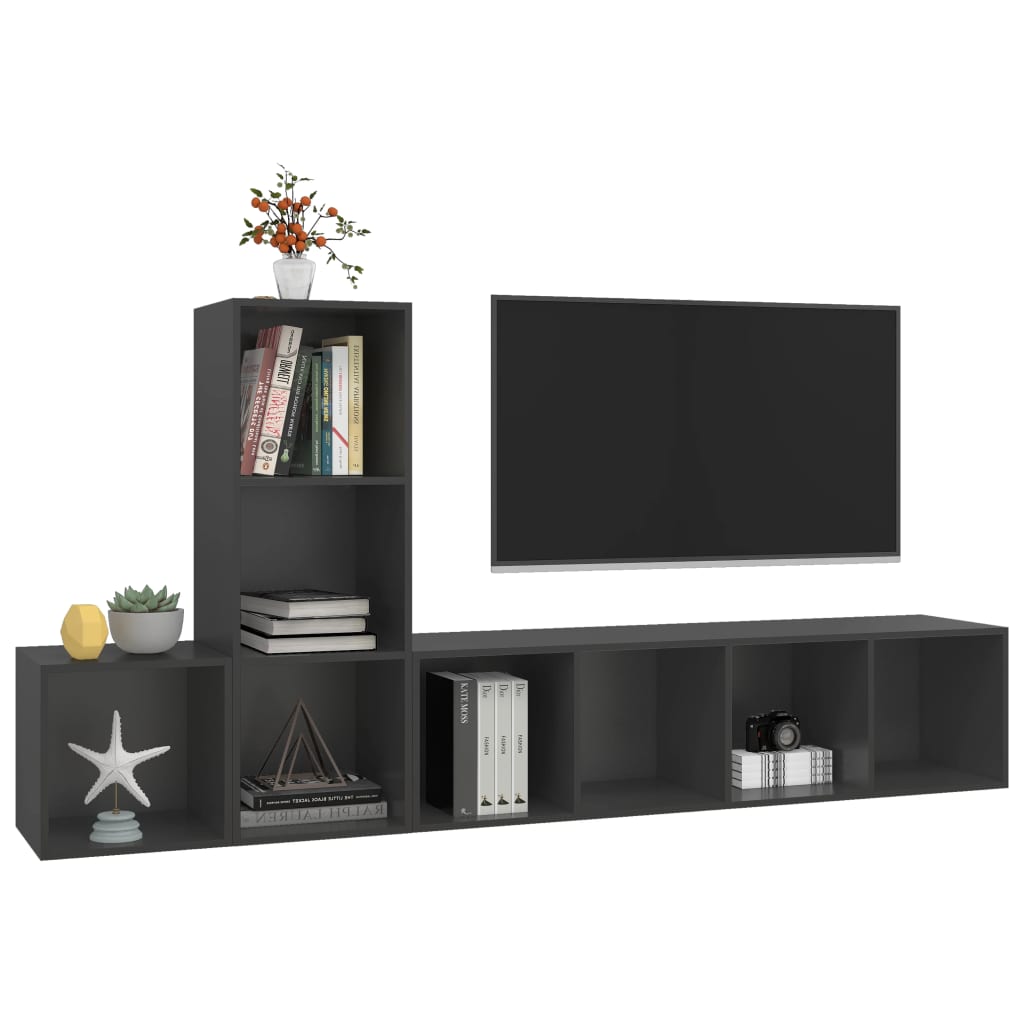 8720286591314_g_en_hd_1 vidaXL 3 Piece TV Cabinet Set Grey Engineered Wood - Image 4