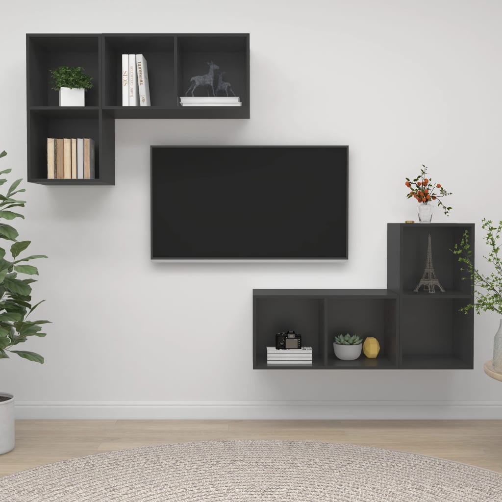 8720286591406_m_en_hd_1 vidaXL Wall-mounted TV Cabinets 4 pcs Grey Engineered Wood - Image 1