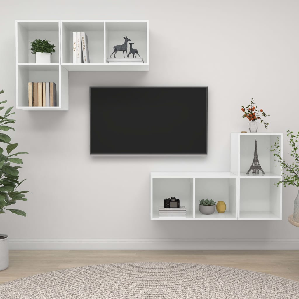 8720286591444_m_en_hd_1 vidaXL Wall-mounted TV Cabinets 4 pcs High Gloss White Engineered Wood - Image 1