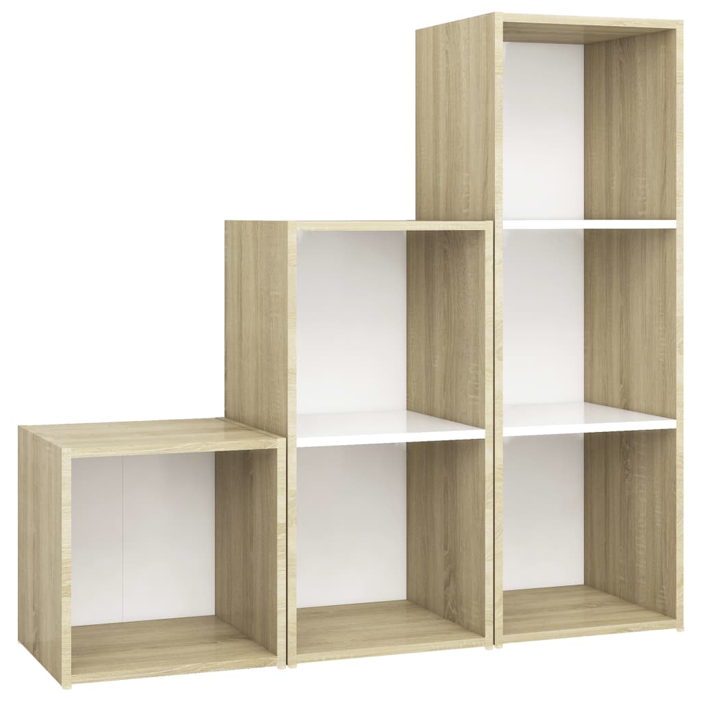 8720286593868_a_en_hd_1 vidaXL 3 Piece TV Cabinet Set White and Sonoma Oak Engineered Wood - Image 2