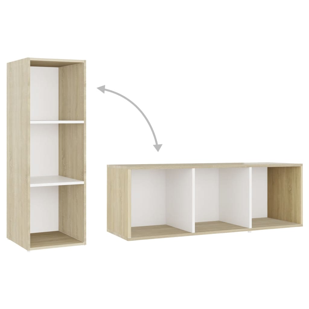 8720286593868_g_en_hd_3 vidaXL 3 Piece TV Cabinet Set White and Sonoma Oak Engineered Wood - Image 6