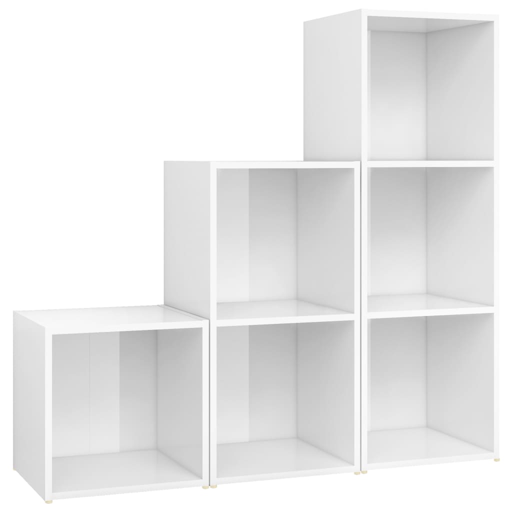 8720286593875_a_en_hd_1 vidaXL 3 Piece TV Cabinet Set High Gloss White Engineered Wood - Image 2