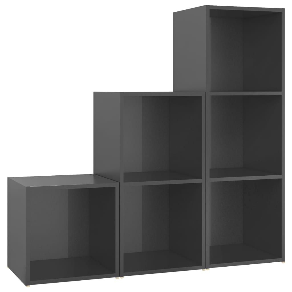 8720286593899_a_en_hd_1 vidaXL 3 Piece TV Cabinet Set High Gloss Grey Engineered Wood - Image 2