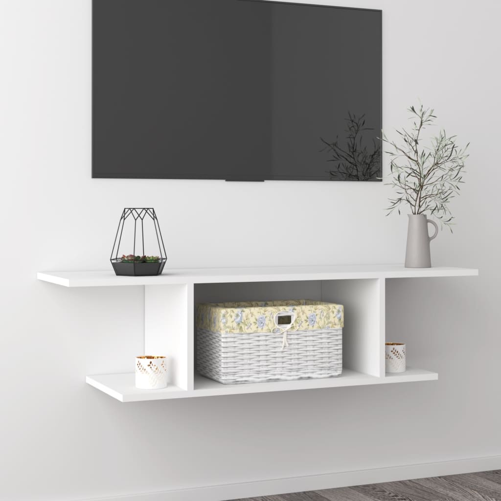 vidaXL Wall Mounted TV Cabinet White 103x30x26.5 cm