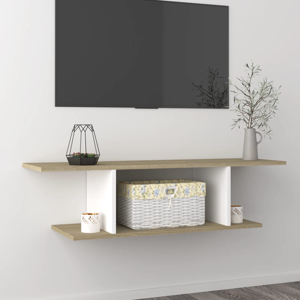 8720286594032_m_en_hd_1 vidaXL Wall Mounted TV Cabinet White and Sonoma Oak 103x30x26.5 cm - Image 1