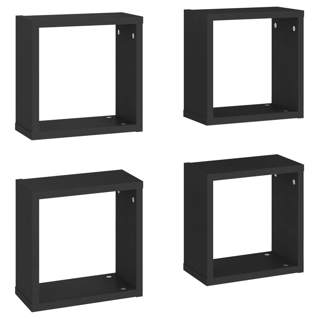 8720286594209_a_en_hd_1 vidaXL Wall Cube Shelves 4 pcs Black 30x15x30 cm - Image 2