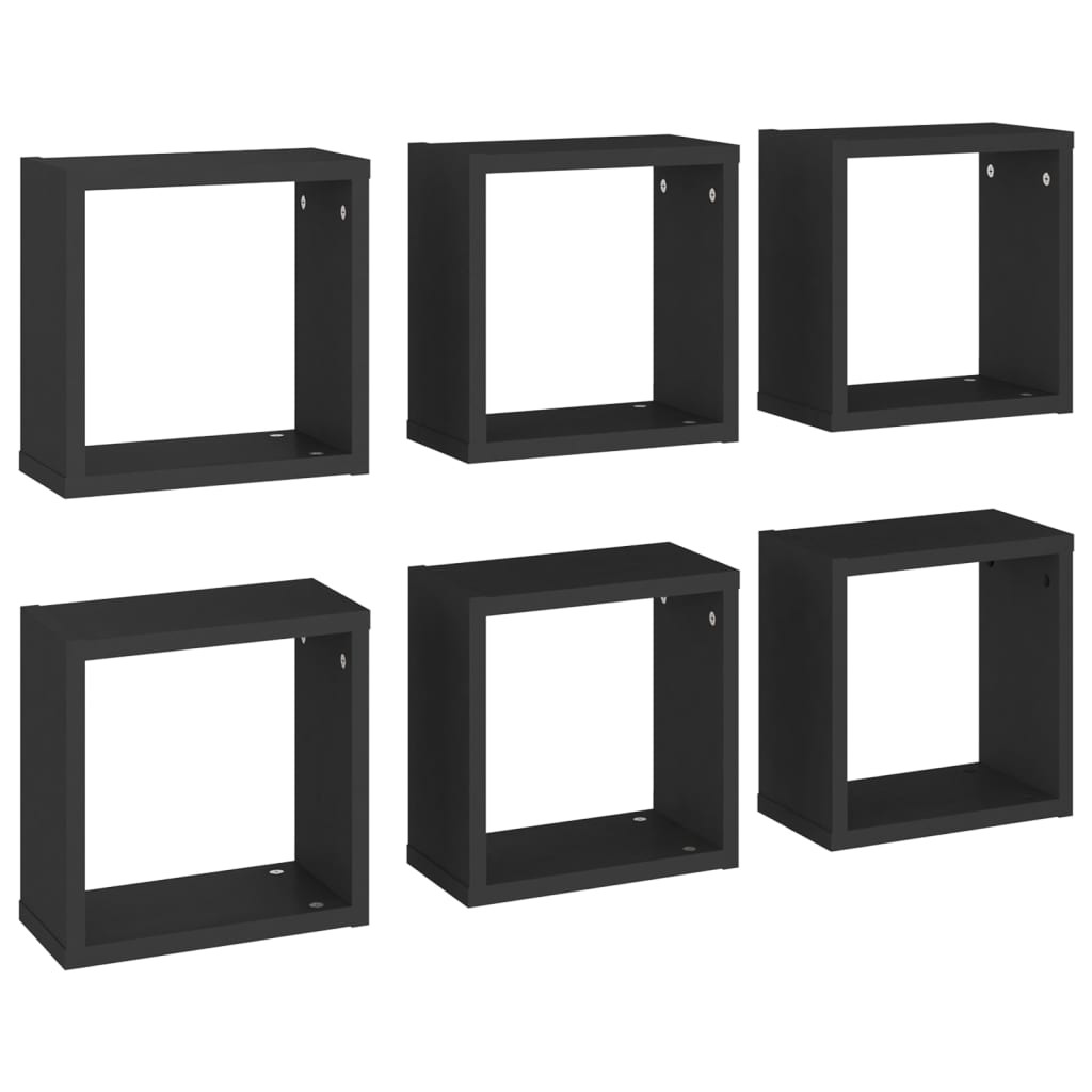 8720286594216_a_en_hd_1 vidaXL Wall Cube Shelves 6 pcs Black 30x15x30 cm - Image 2