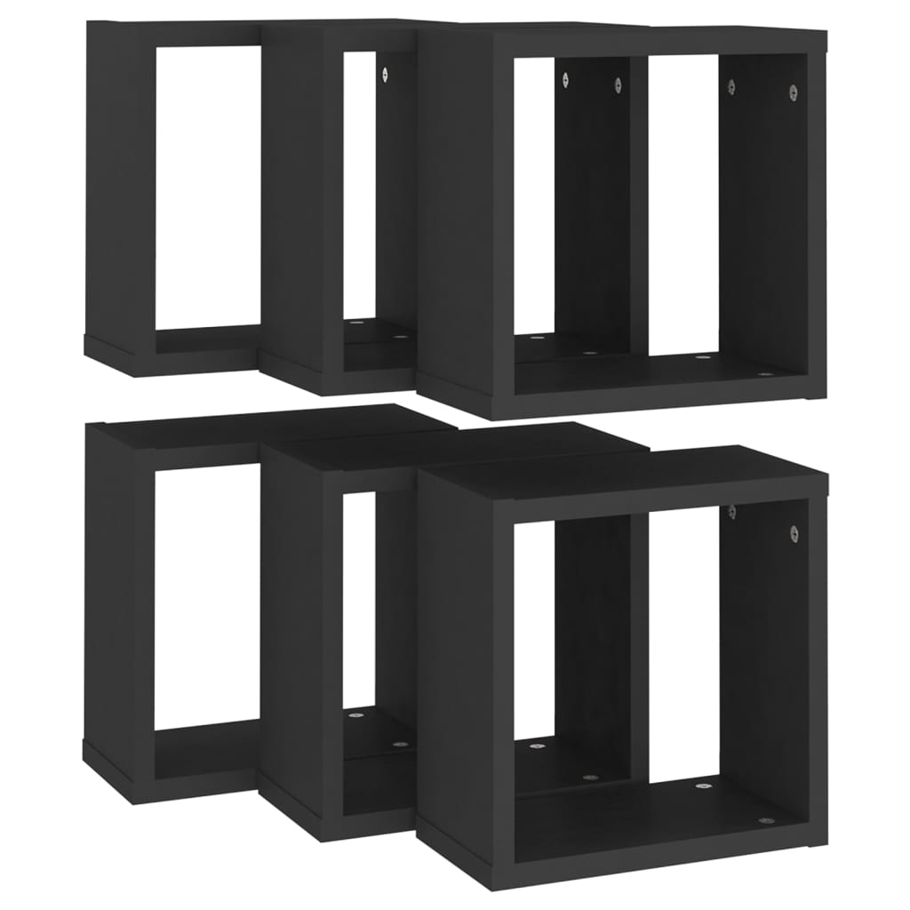 8720286594216_g_en_hd_3 vidaXL Wall Cube Shelves 6 pcs Black 30x15x30 cm - Image 5