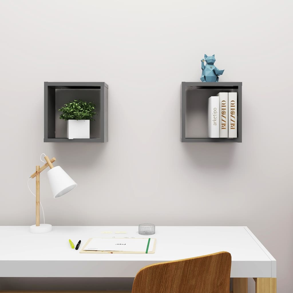 8720286594223_g_en_hd_1 vidaXL Wall Cube Shelves 2 pcs Grey 30x15x30 cm - Image 3