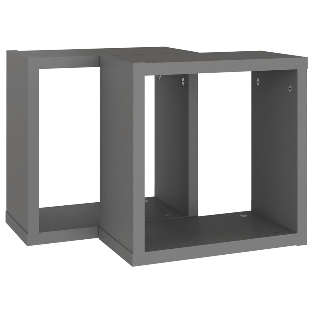 8720286594223_g_en_hd_3 vidaXL Wall Cube Shelves 2 pcs Grey 30x15x30 cm - Image 5