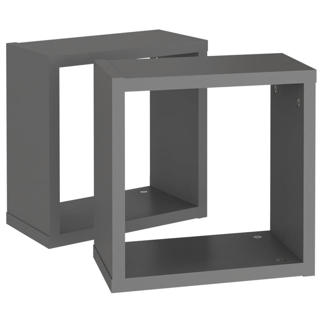 8720286594223_g_en_hd_4 vidaXL Wall Cube Shelves 2 pcs Grey 30x15x30 cm - Image 6